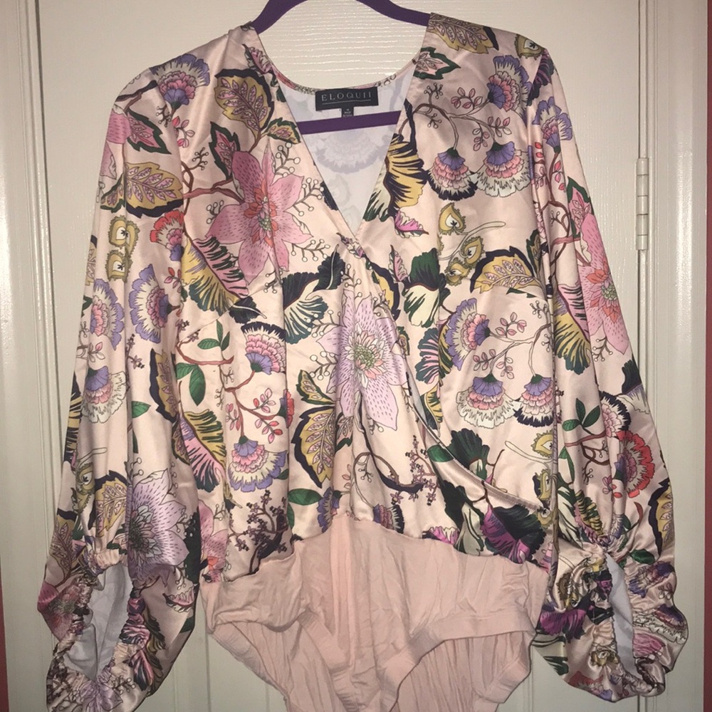 Beautiful Eloquii floral bodysuit